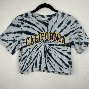 Pink Victoria Secret 5th & Ocean California Crop Top Womens XS Tie Dye blue